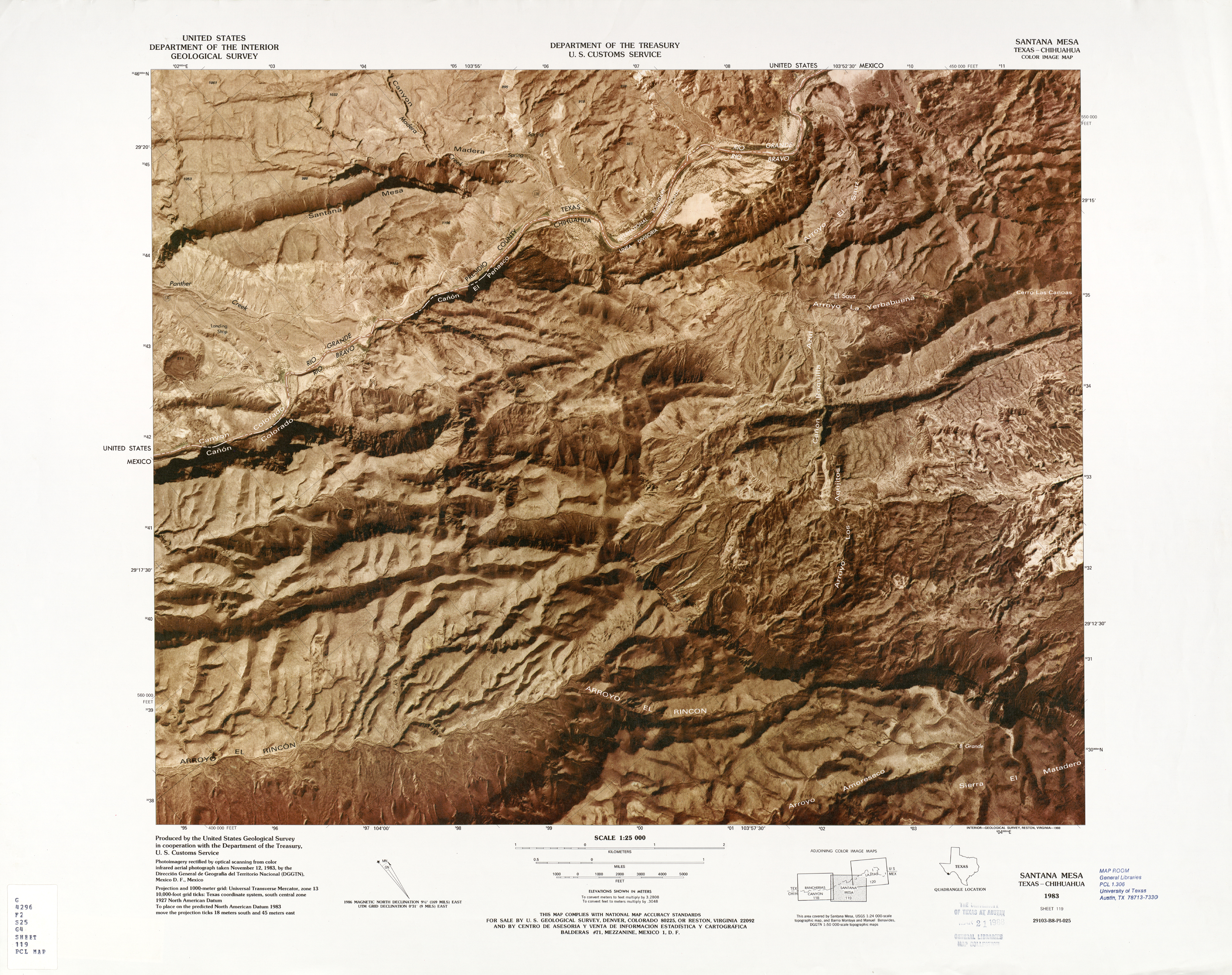 Mapa Fronterizo de México-Estados Unidos, Santana Mesa 1983