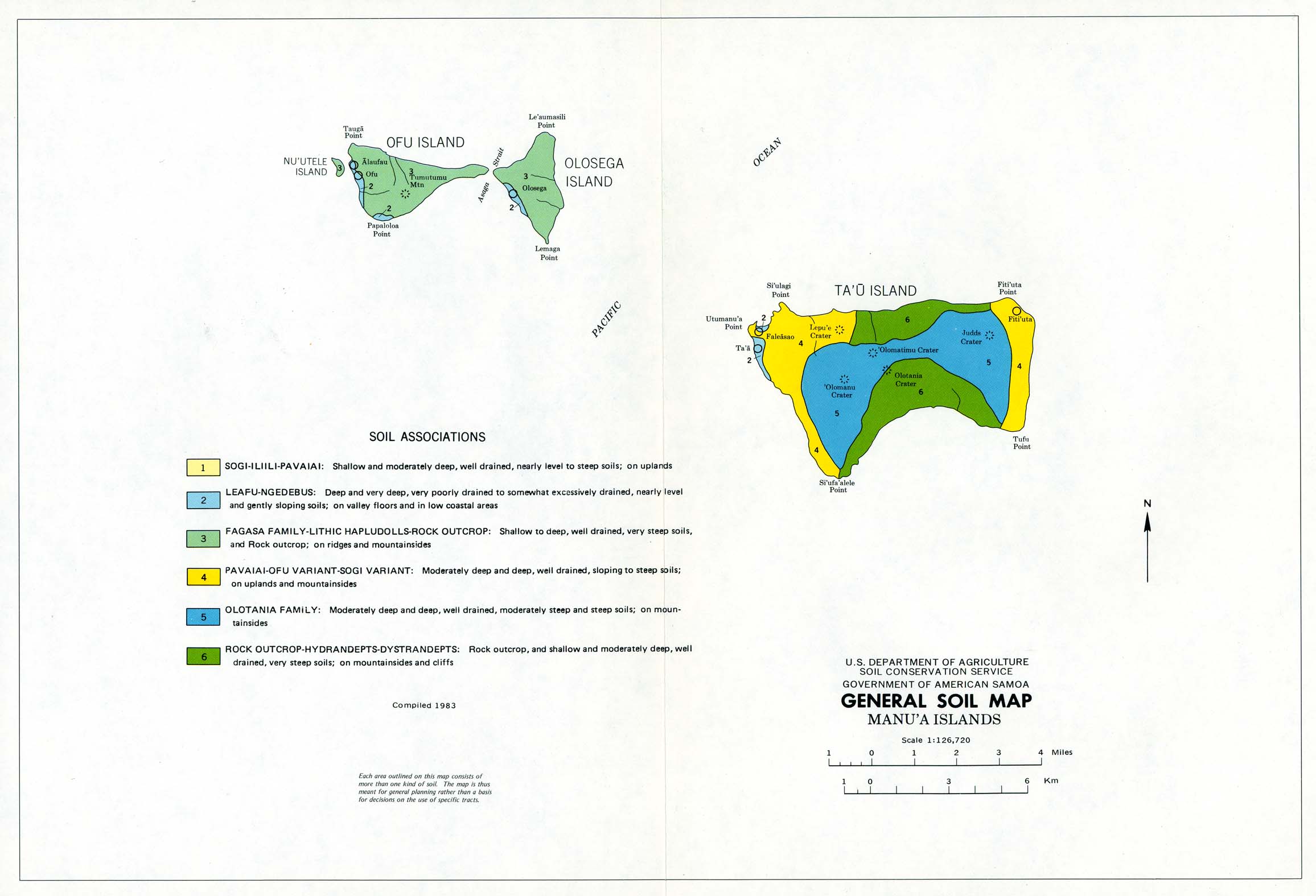 Mapa General de Suelos de las Islas Manu'a, Samoa Americana