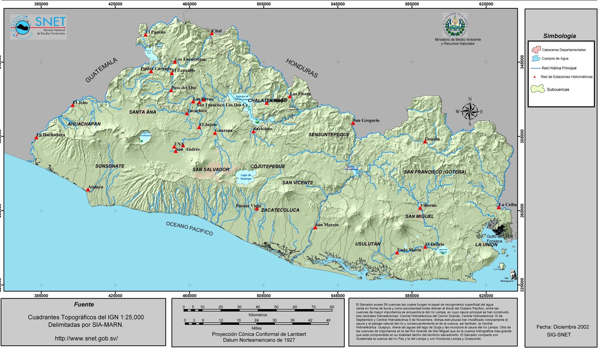Mapa Hidrológico de El Salvador