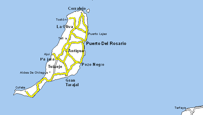 Mapa, Isla Fuerteventura, España