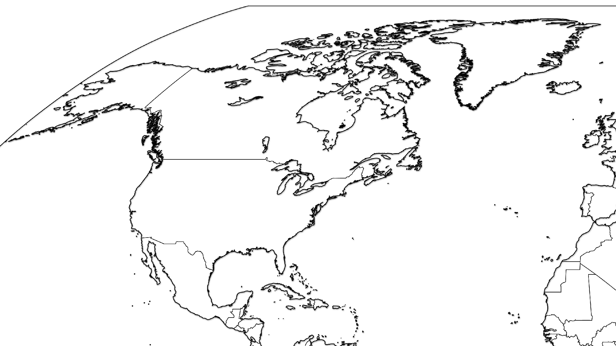 Mapa Mudo de América del Norte