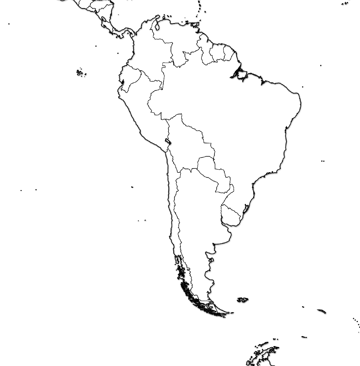 Mapa Mudo de América del Sur