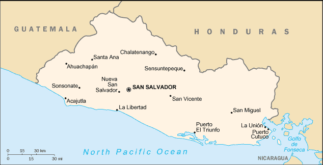 Mapa Político Pequeña Escala de El Salvador