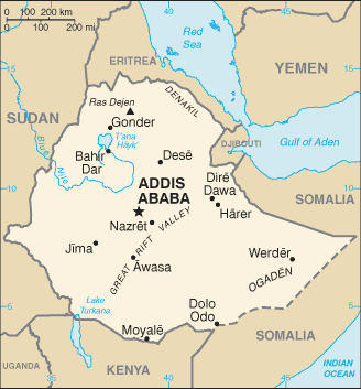 Mapa Político Pequeña Escala de Etiopía