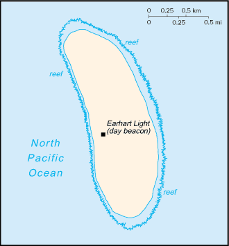 Mapa Político Pequeña Escala de Isla Howland, Estados Unidos