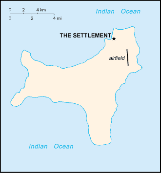 Mapa Politico Pequeña Escala de Isla de Navidad, Australia