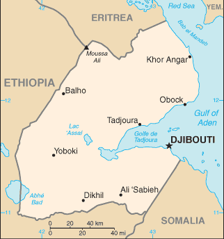 Mapa Politico Pequeña Escala de Yibuti