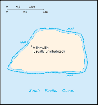 Mapa Político Pequeña Escala de la Isla Jarvis, Estados Unidos