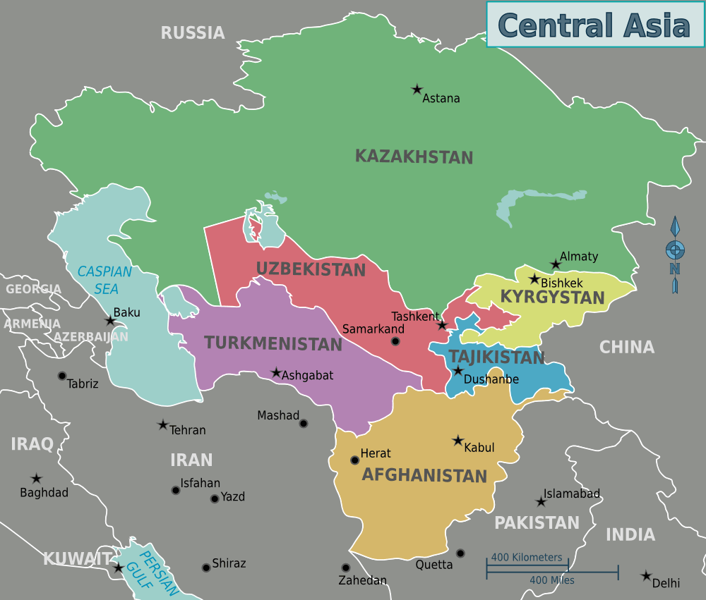 Mapa Politico de Asia Central