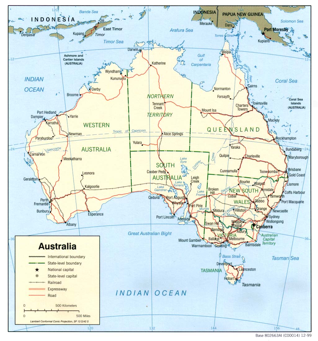 Mapa Politico de Australia