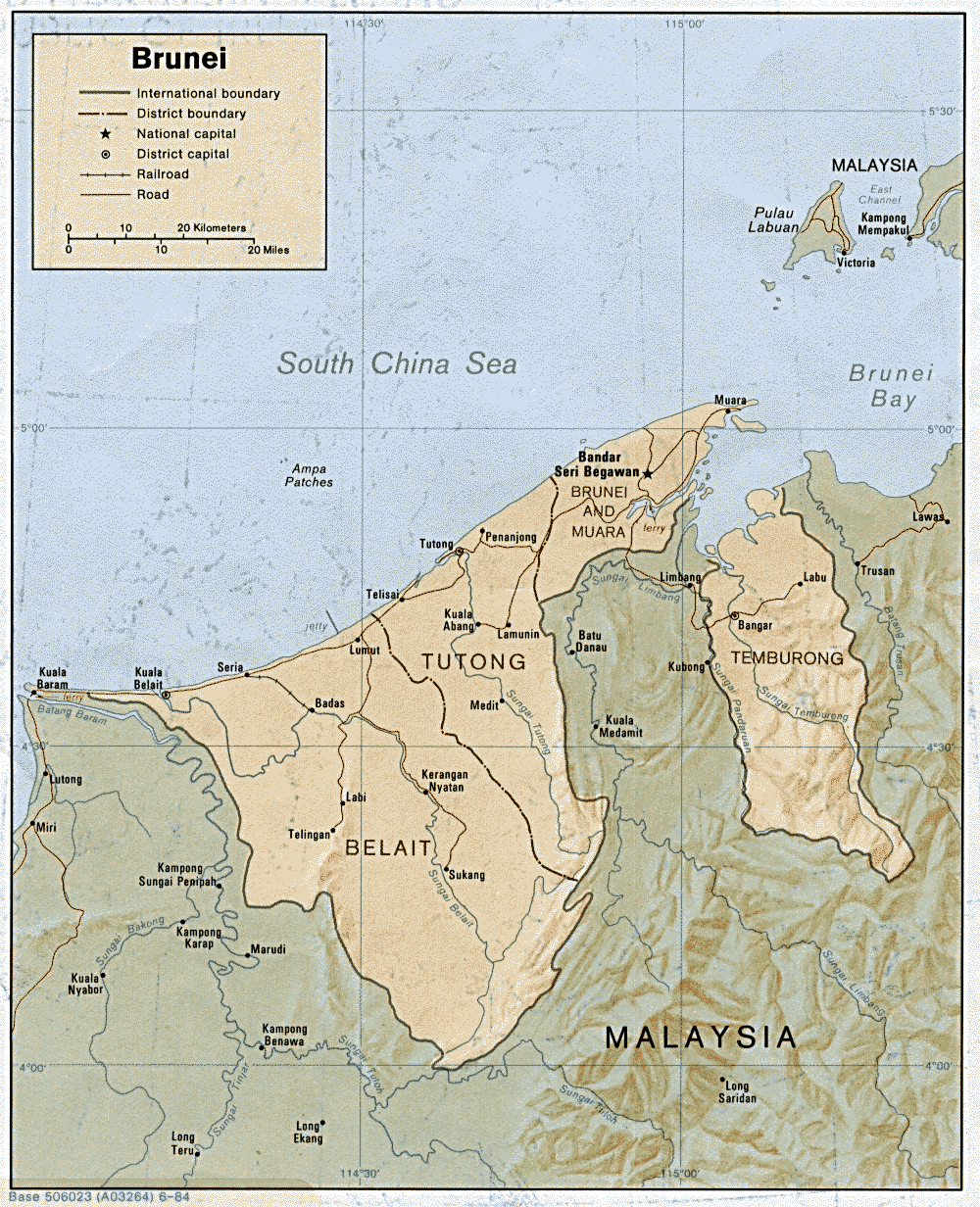 Mapa Politico de Brunéi