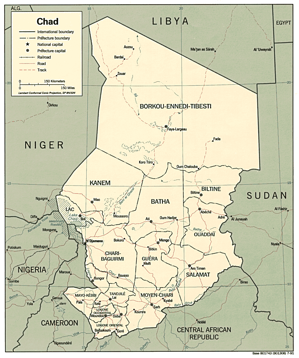 Mapa Politico de Chad