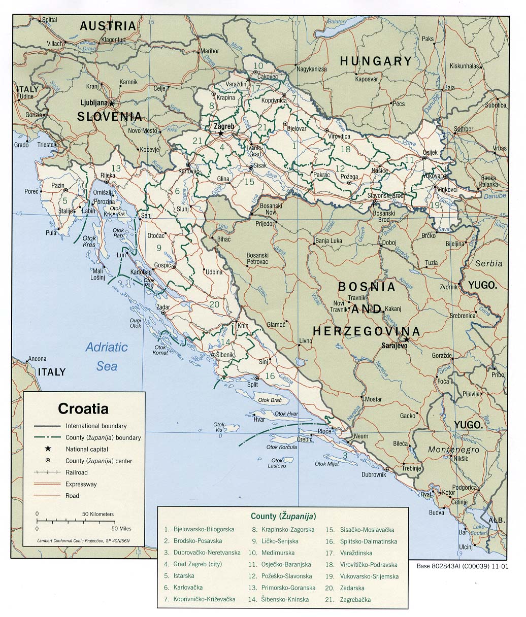 Mapa Politico de Croacia