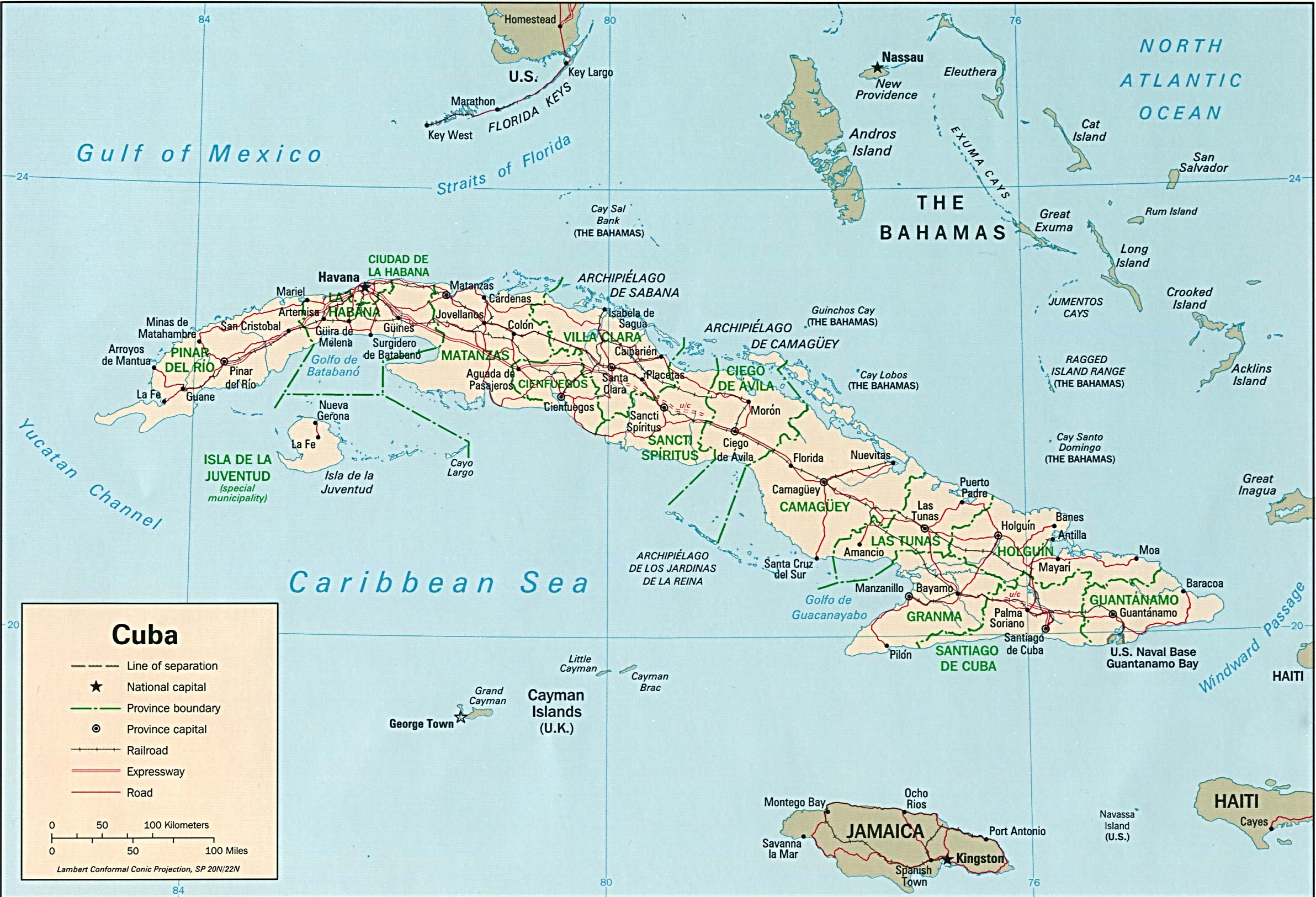 Mapa Político de Cuba