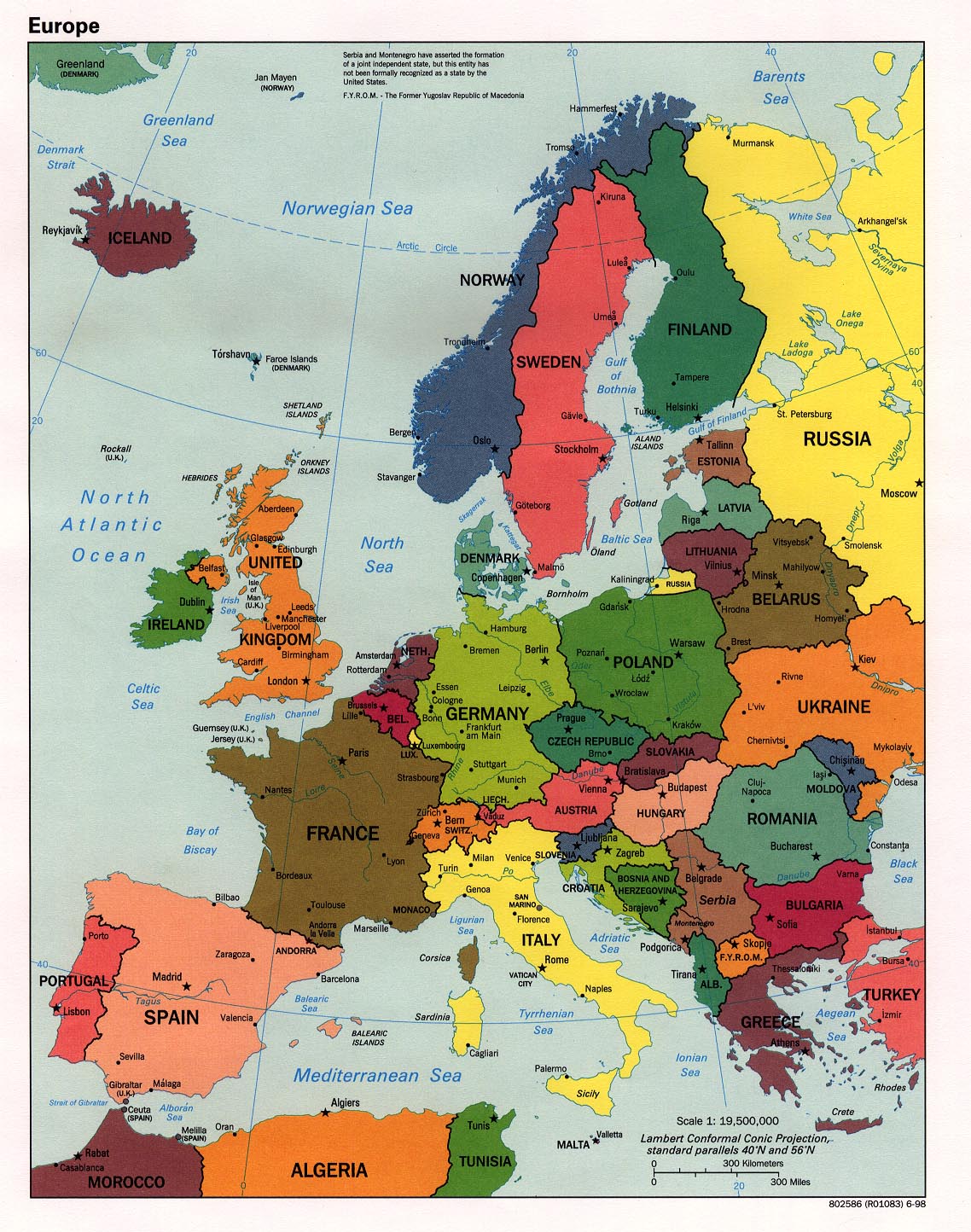Mapa Politico de Europa 1998