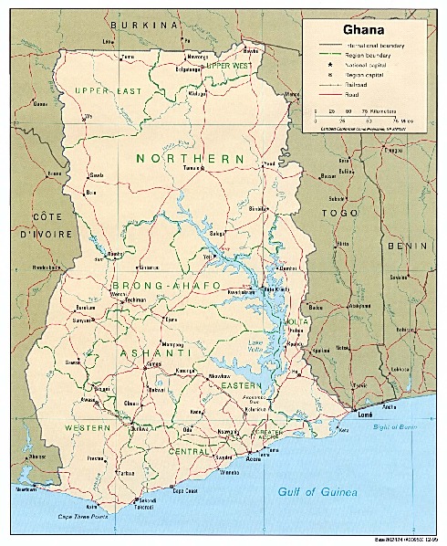 Mapa Politico de Ghana