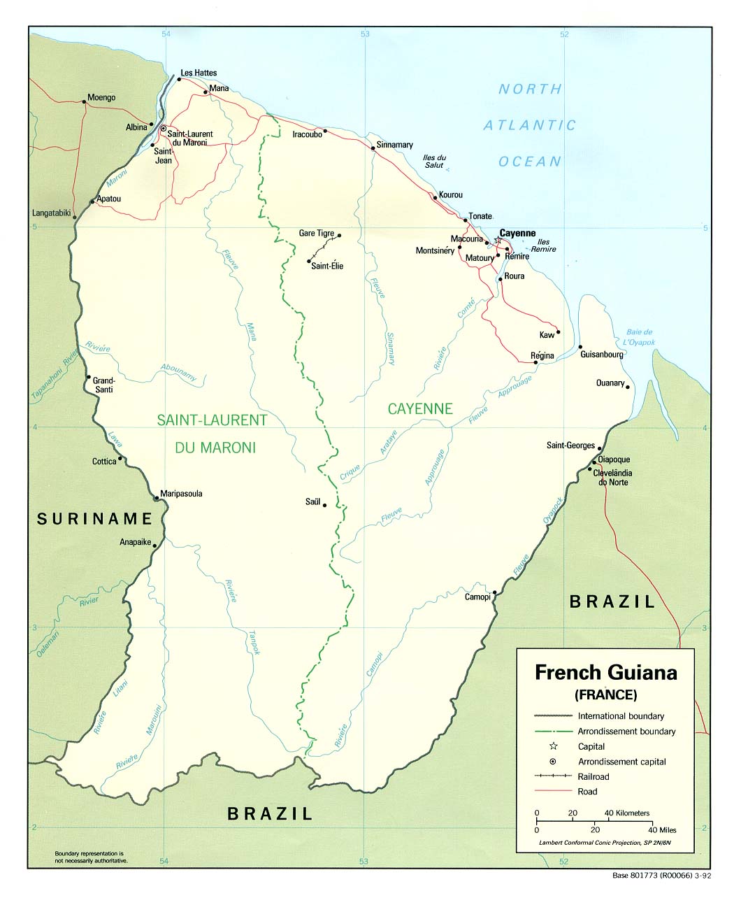 Mapa Político de Guayana Francesa