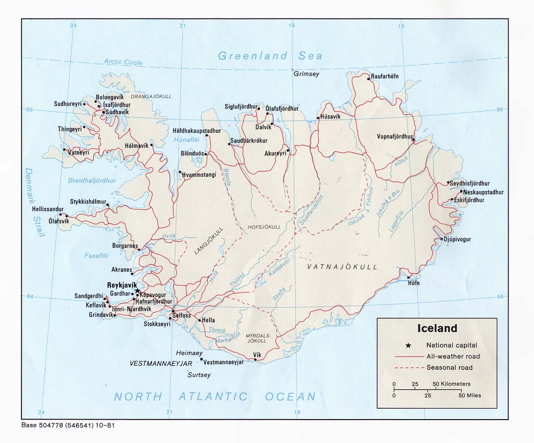 Mapa Politico de Islandia