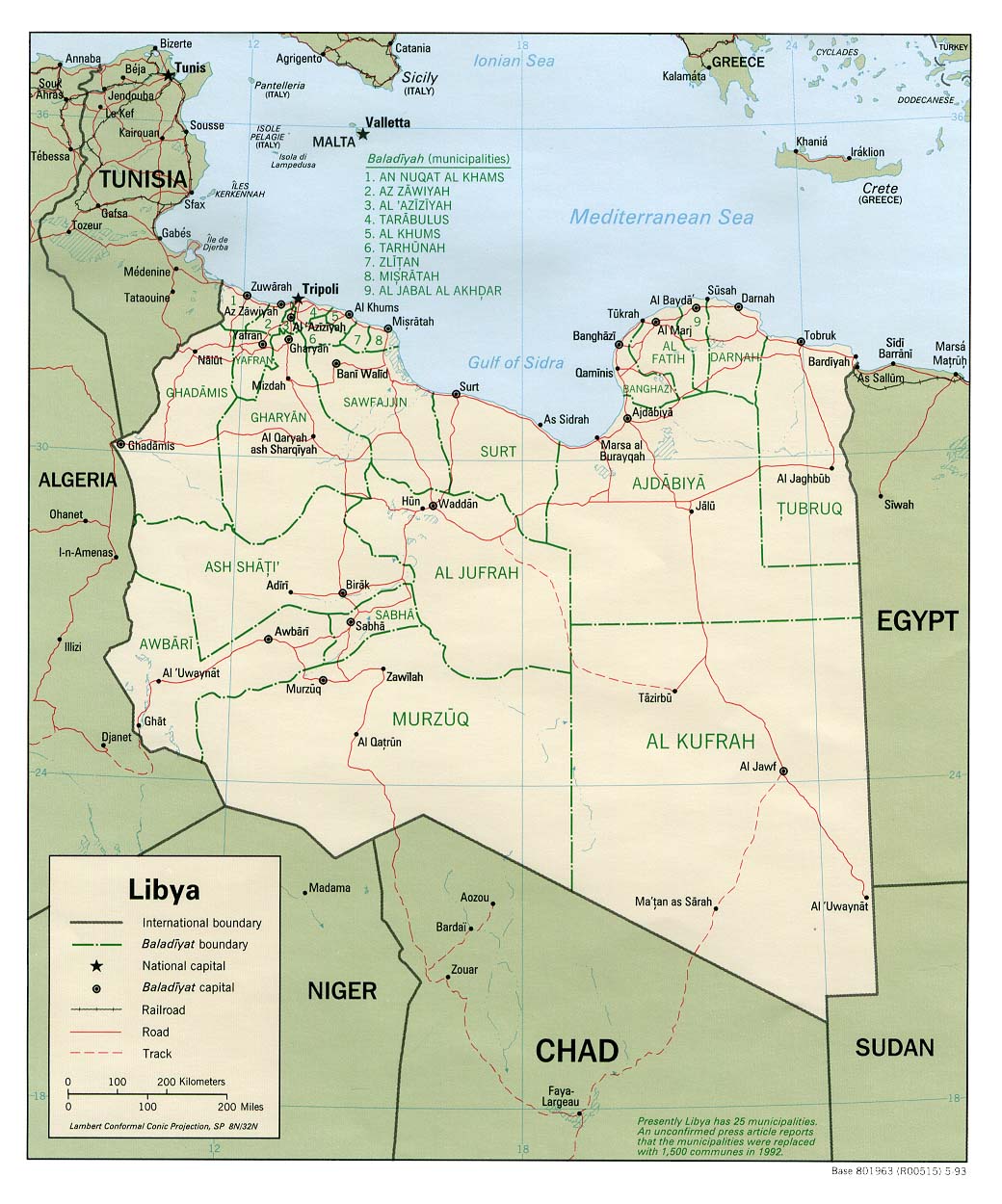 Mapa Politico de Libia
