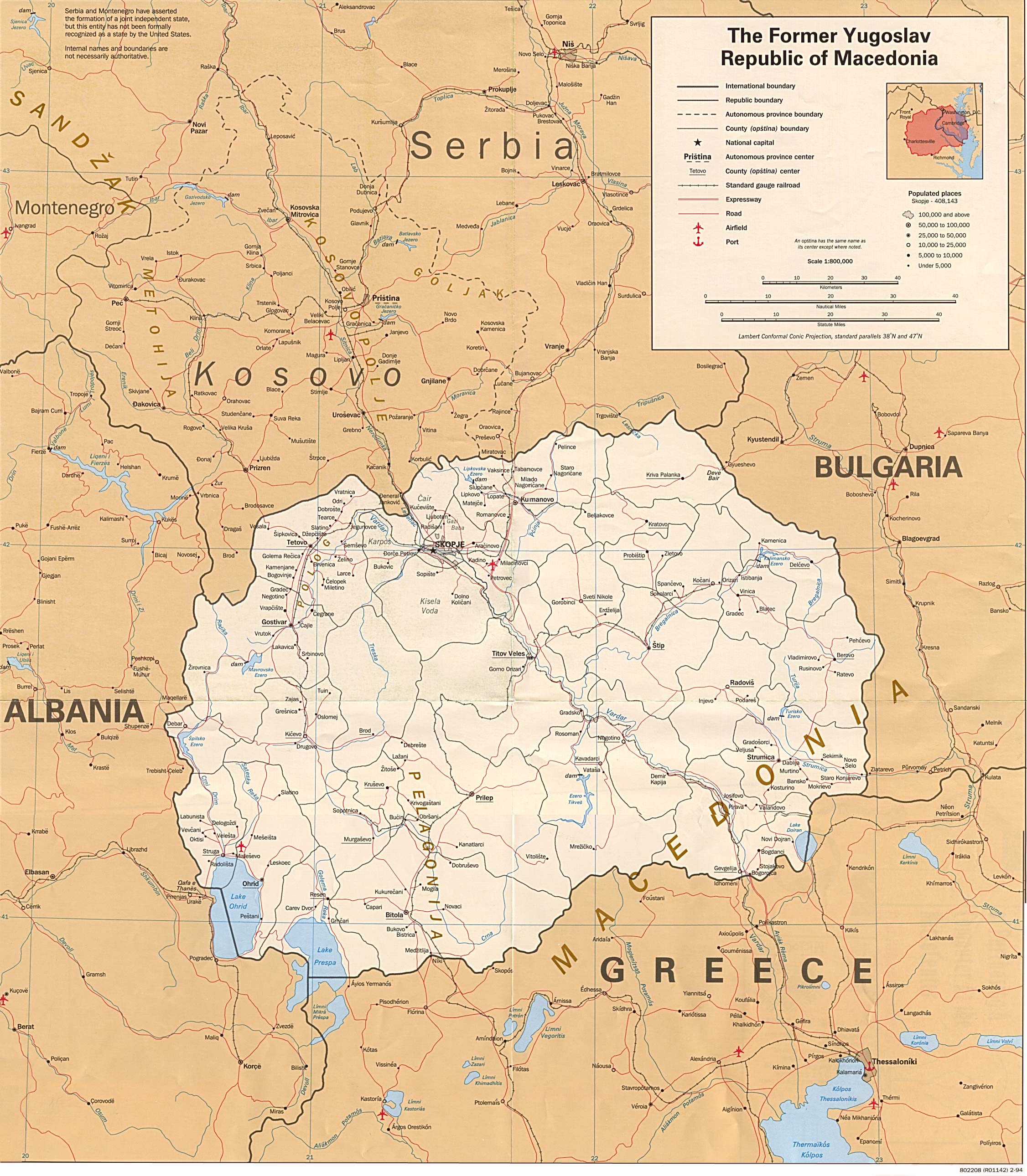 Mapa Politico de Macedonia