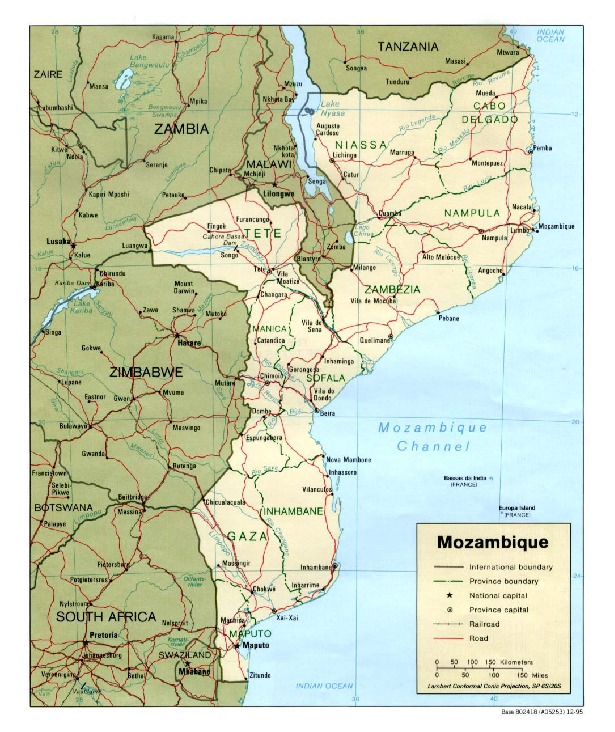 Mapa Politico de Mozambique