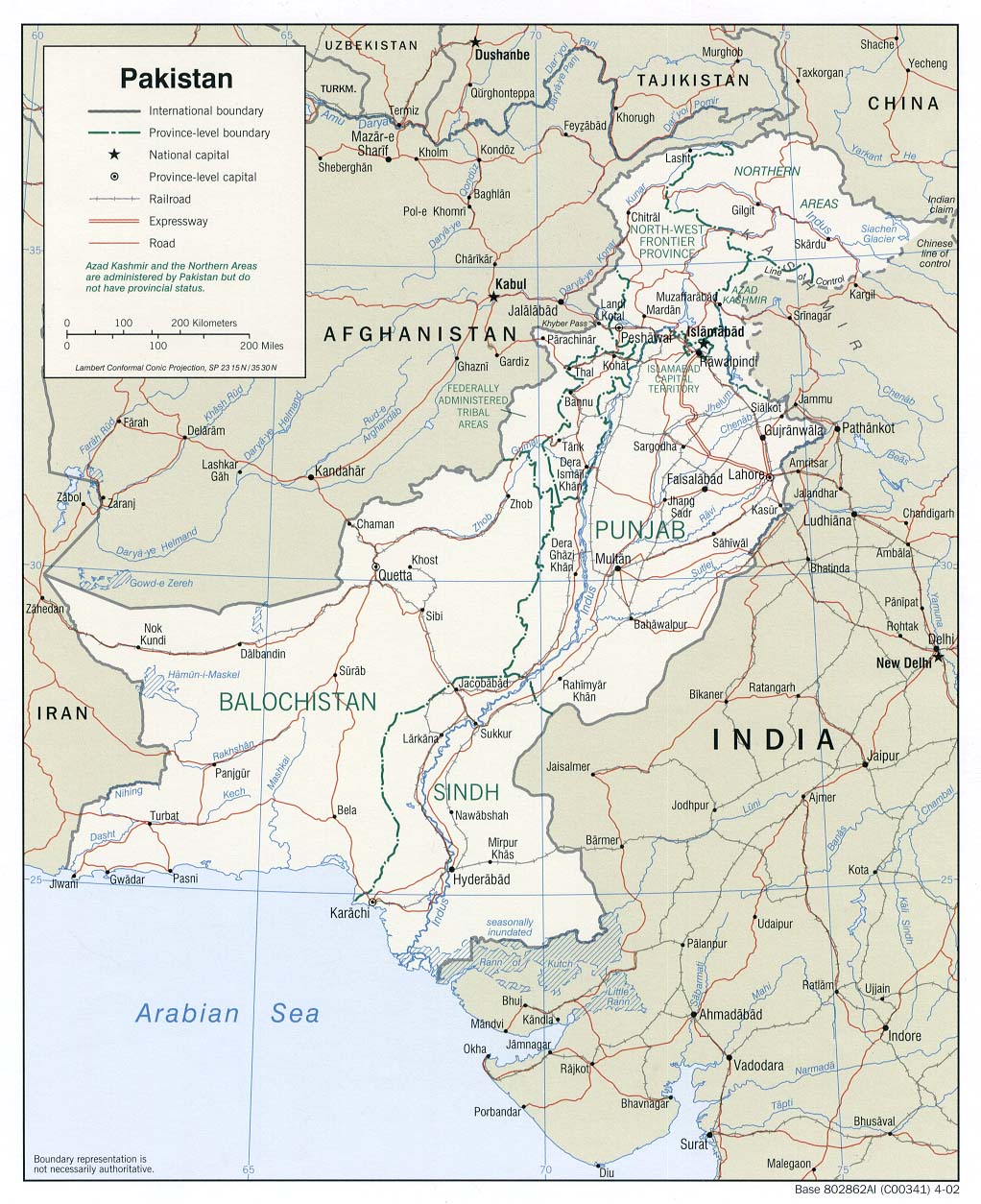 Mapa Politico de Pakistán