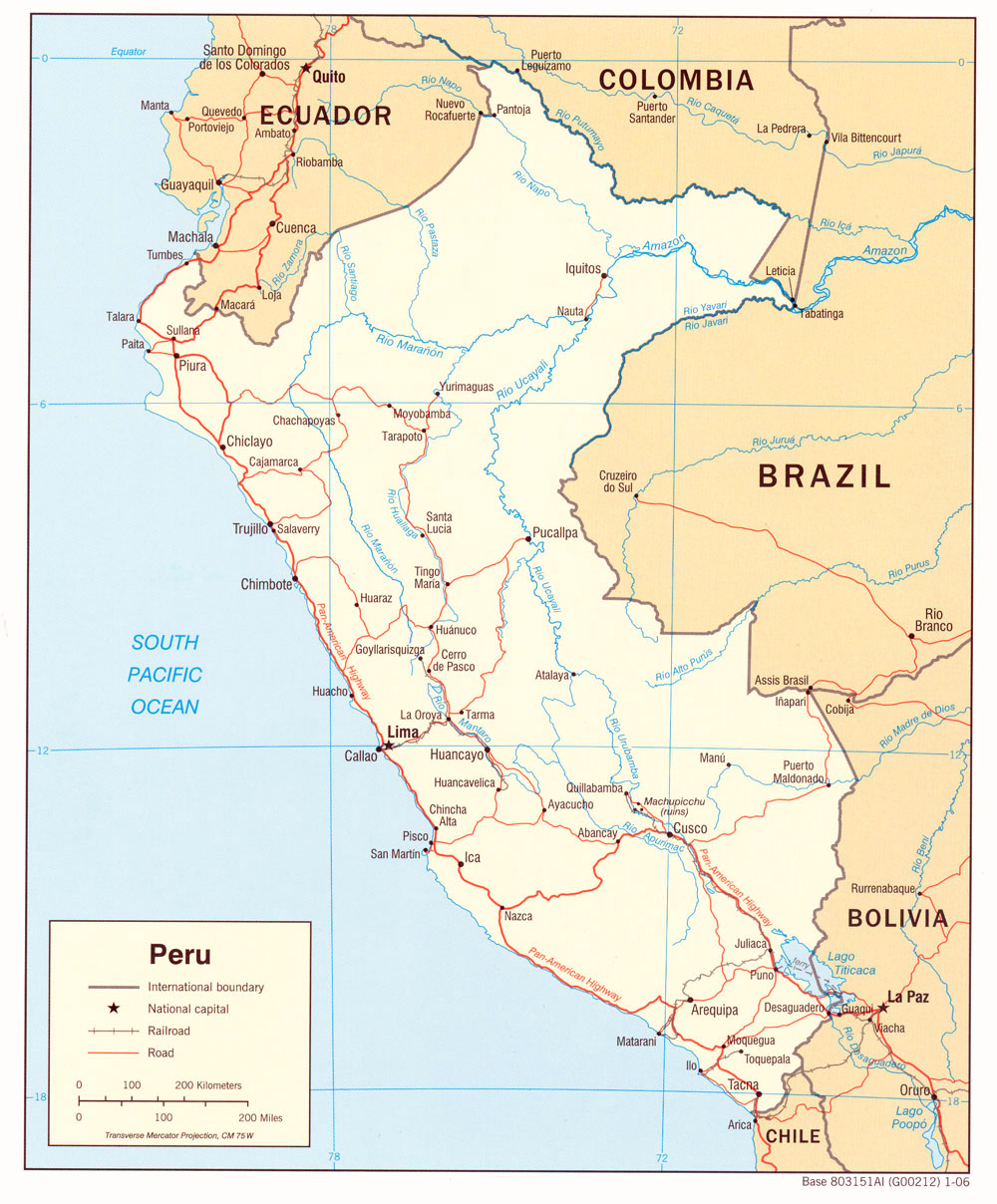 Mapa Político de Perú