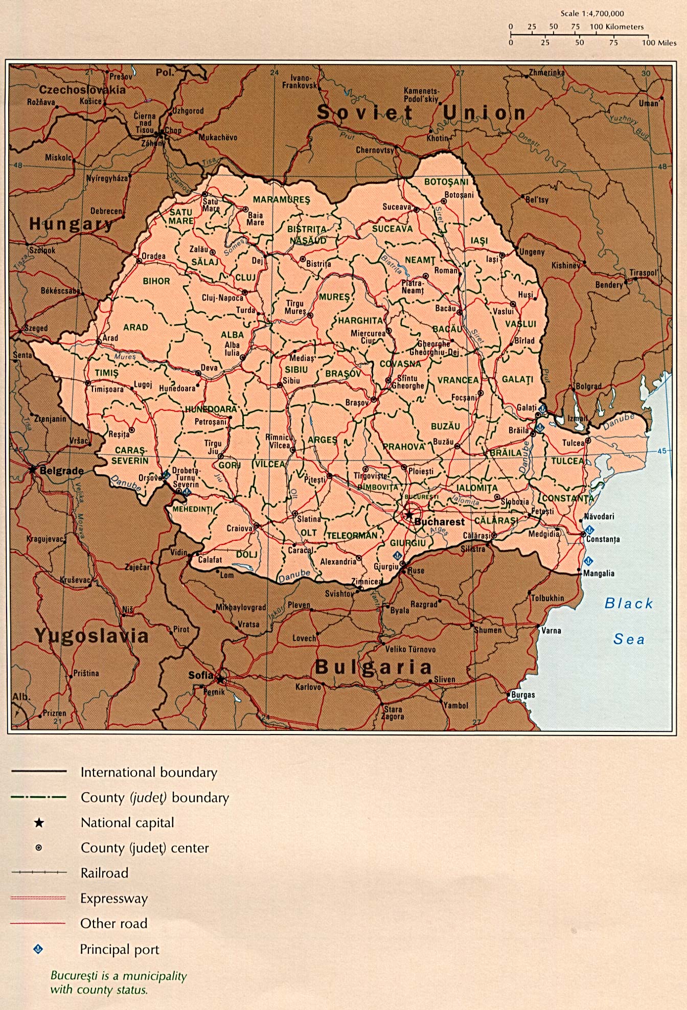 Mapa Politico de Rumania