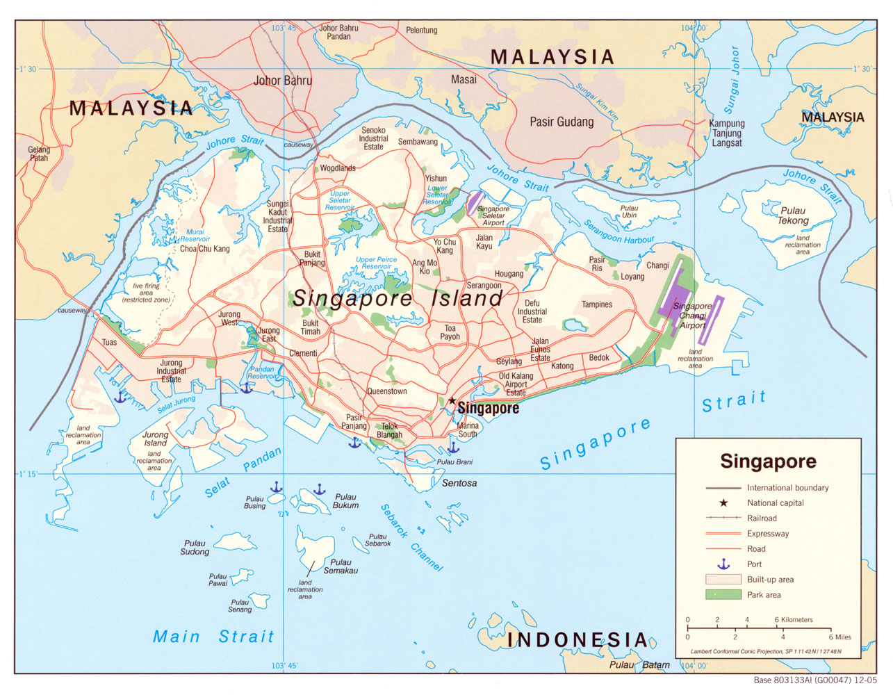 Mapa Politico de Singapur