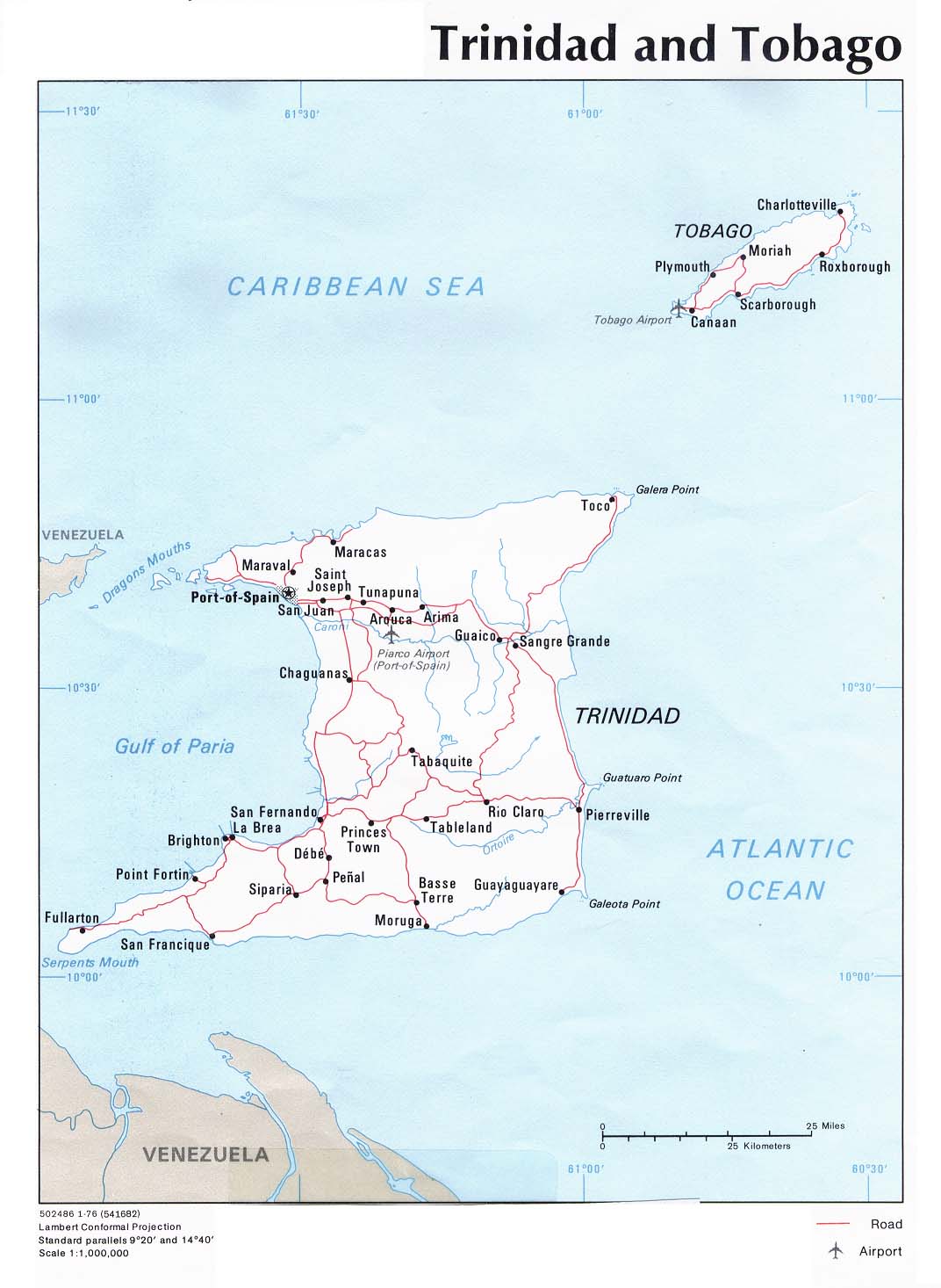 Mapa Político de Trinidad y Tobago