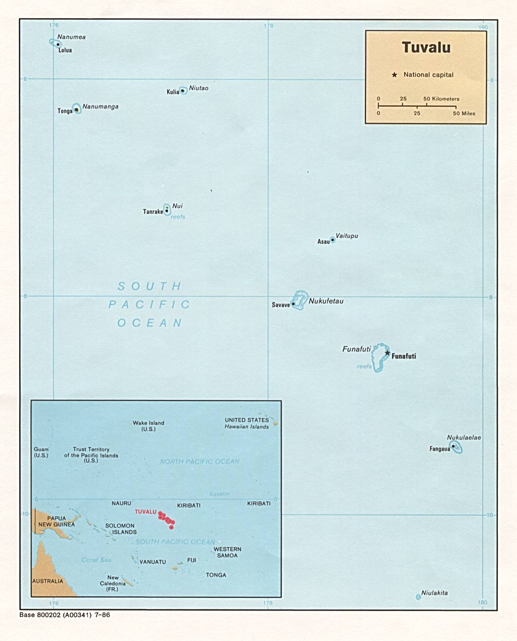 Mapa Politico de Tuvalu