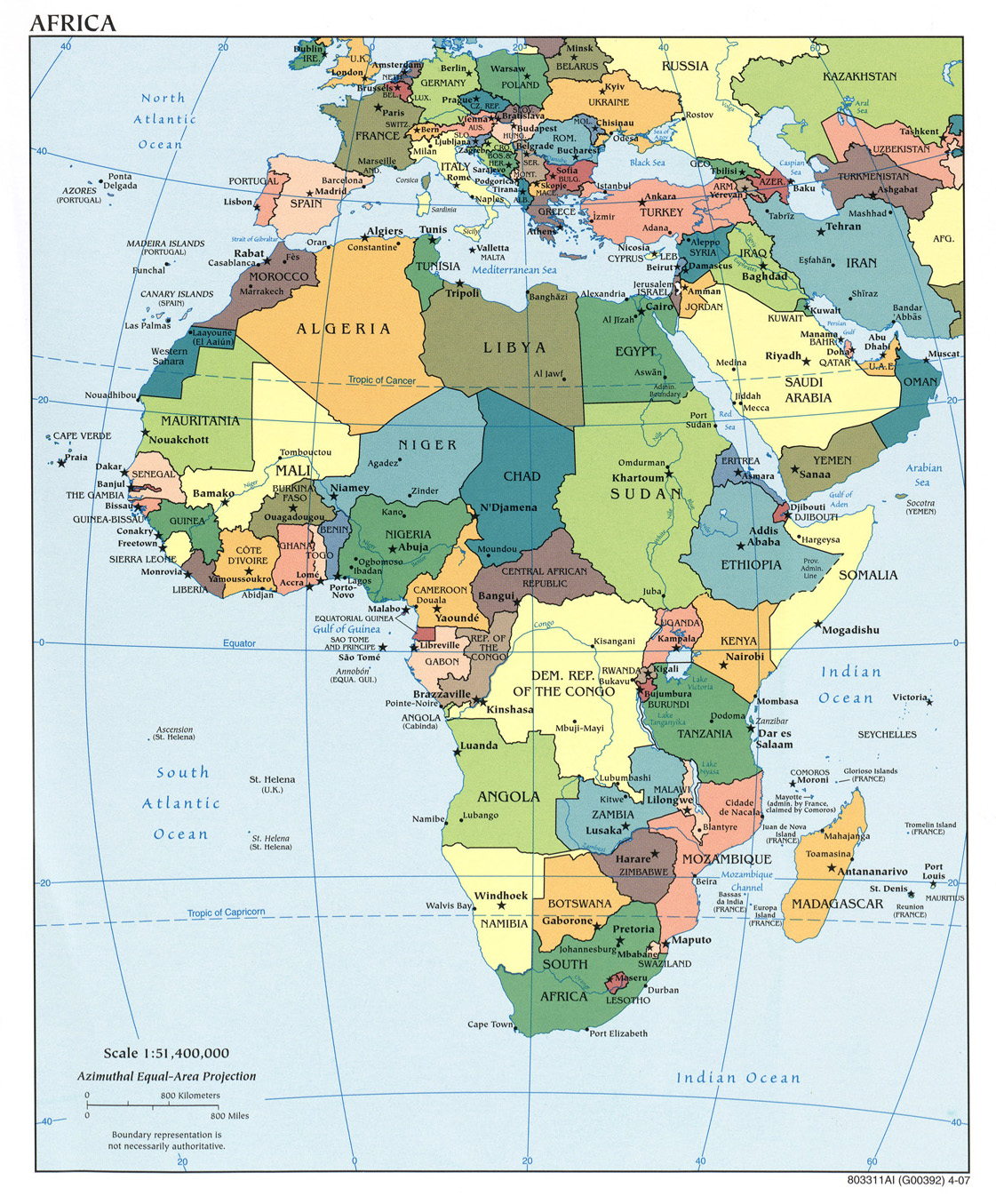 Mapa Politico de África 2007