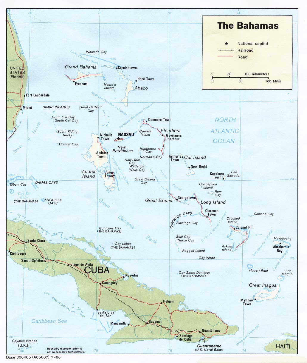 Mapa Político de las Bahamas