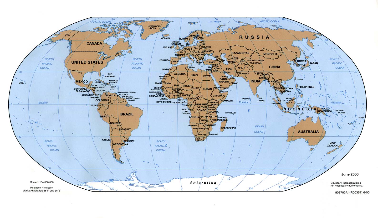 Mapa Politico del Mundo 2000