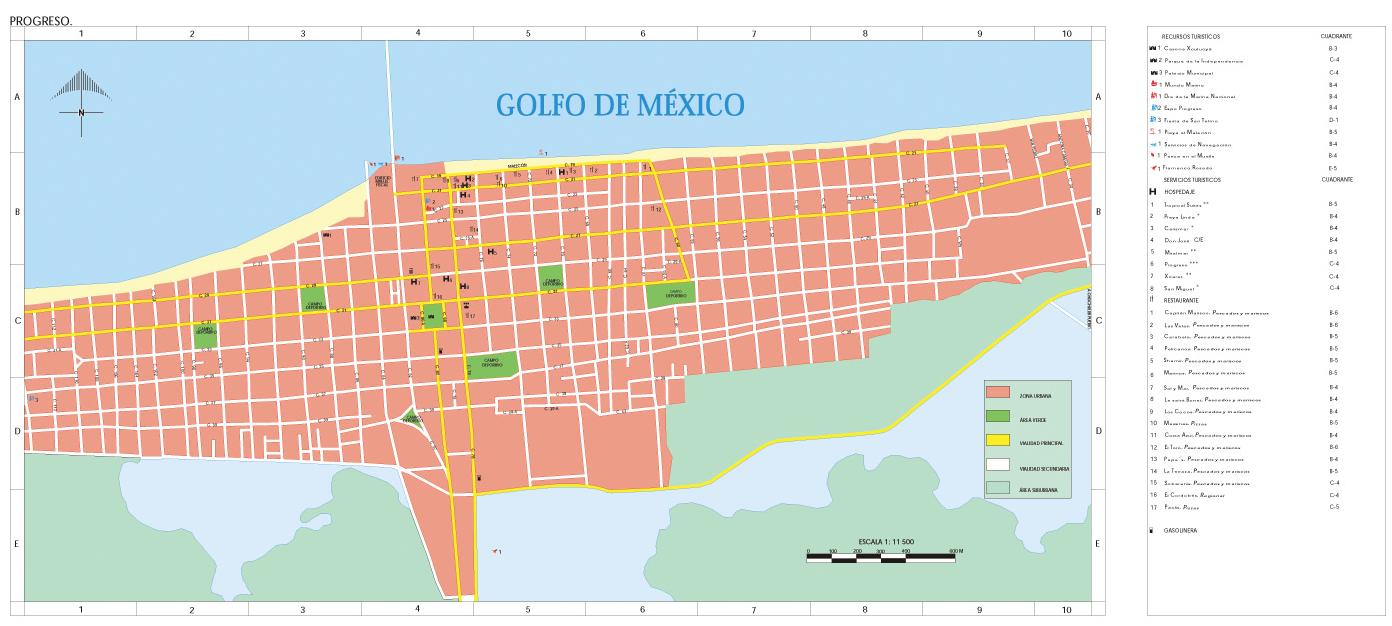Mapa Progreso, Yucatán, Mexico