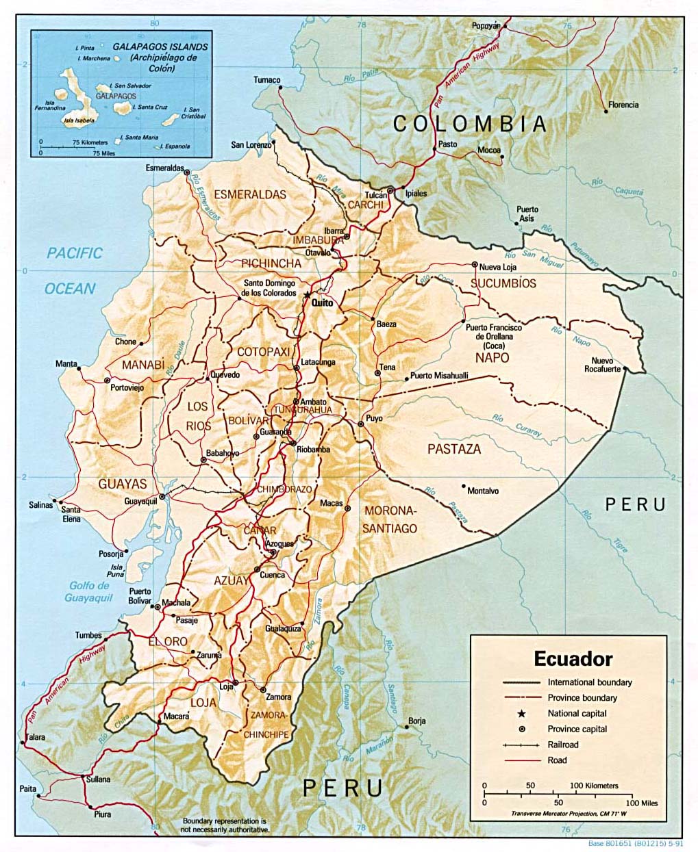 Mapa Relieve Sombreado de Ecuador