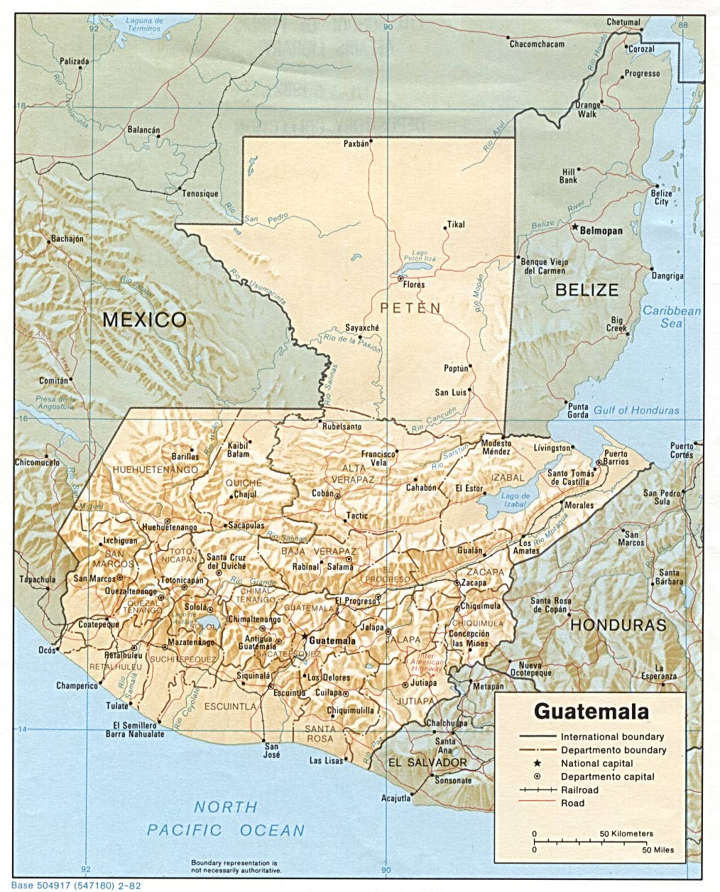 Mapa Relieve Sombreado de Guatemala