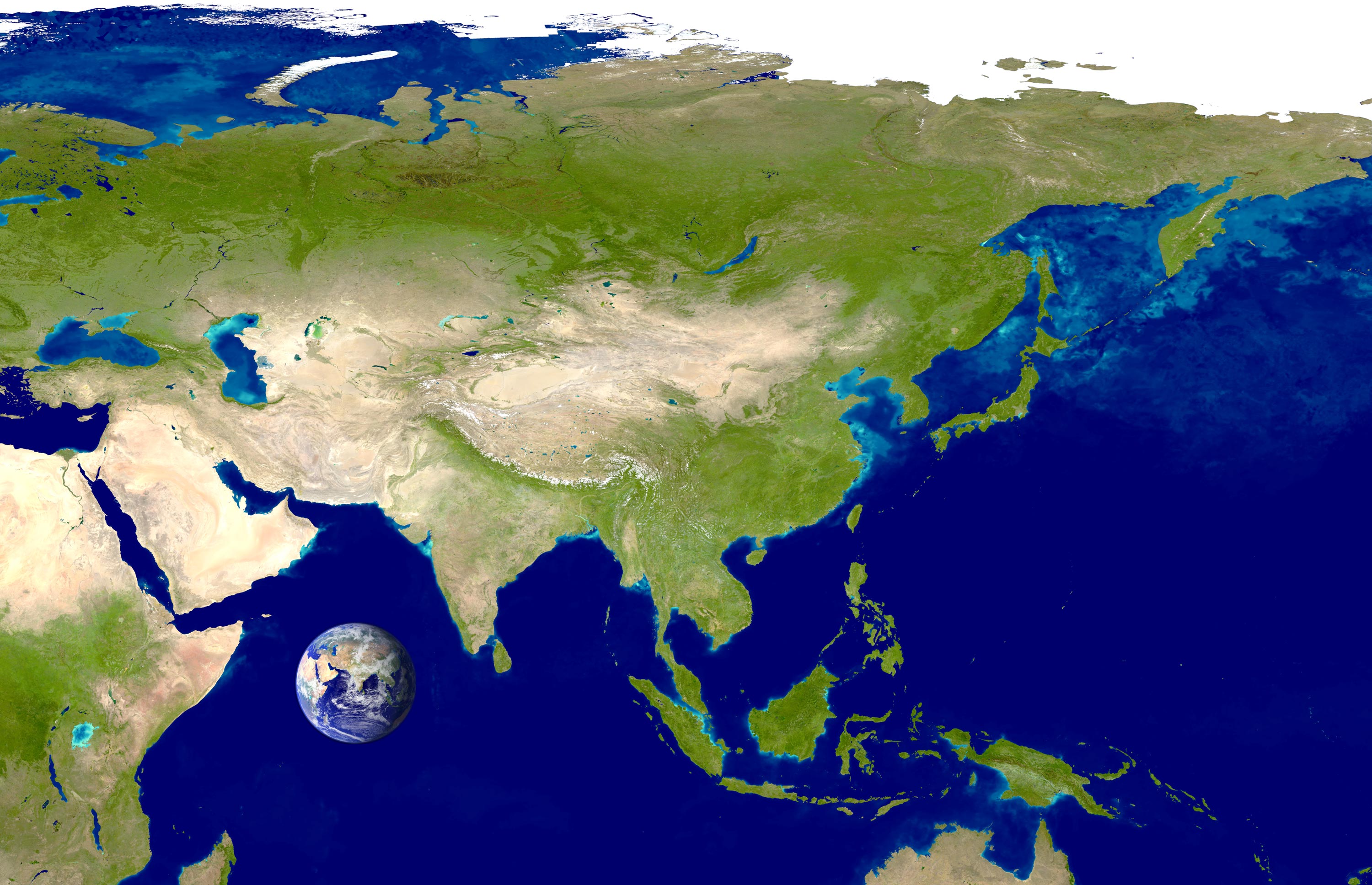 Mapa Satelital de Asia