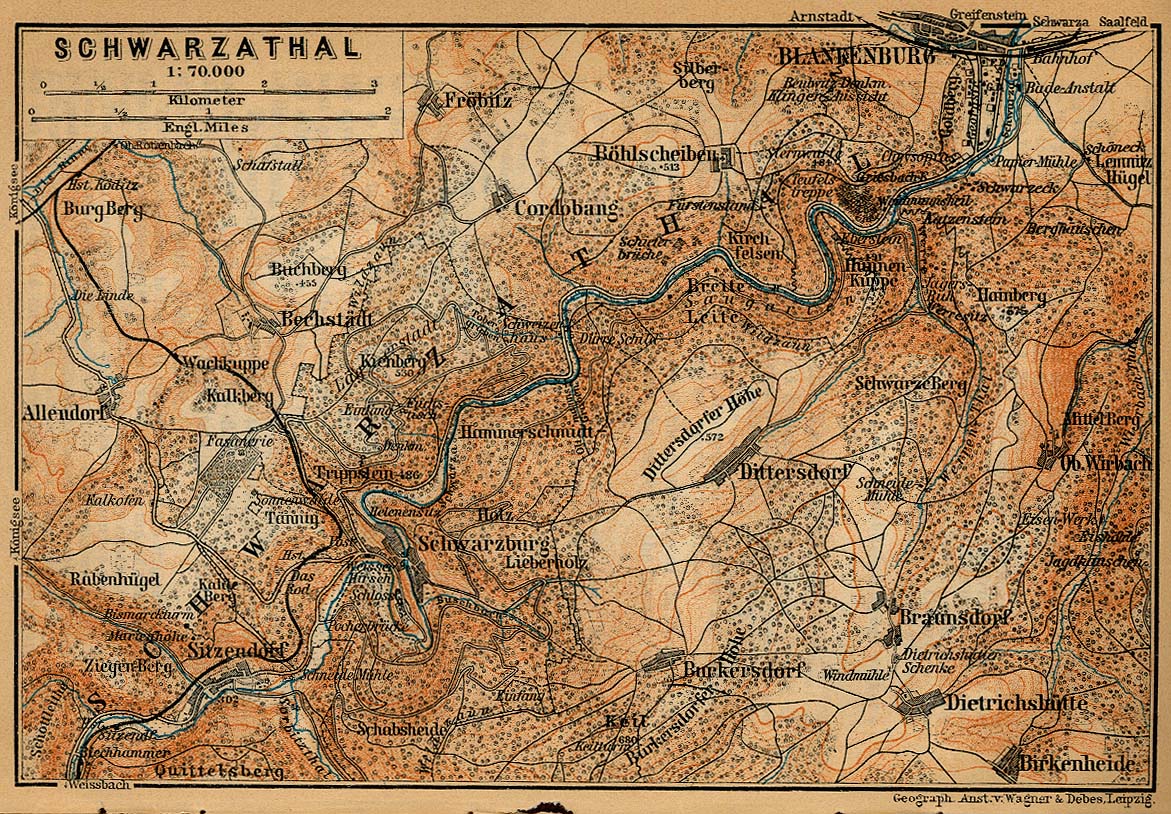 Mapa SchGuerraza-Tal, Alemania 1910