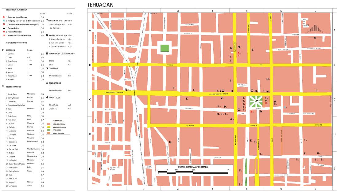 Mapa Tehuacán, Puebla, Mexico