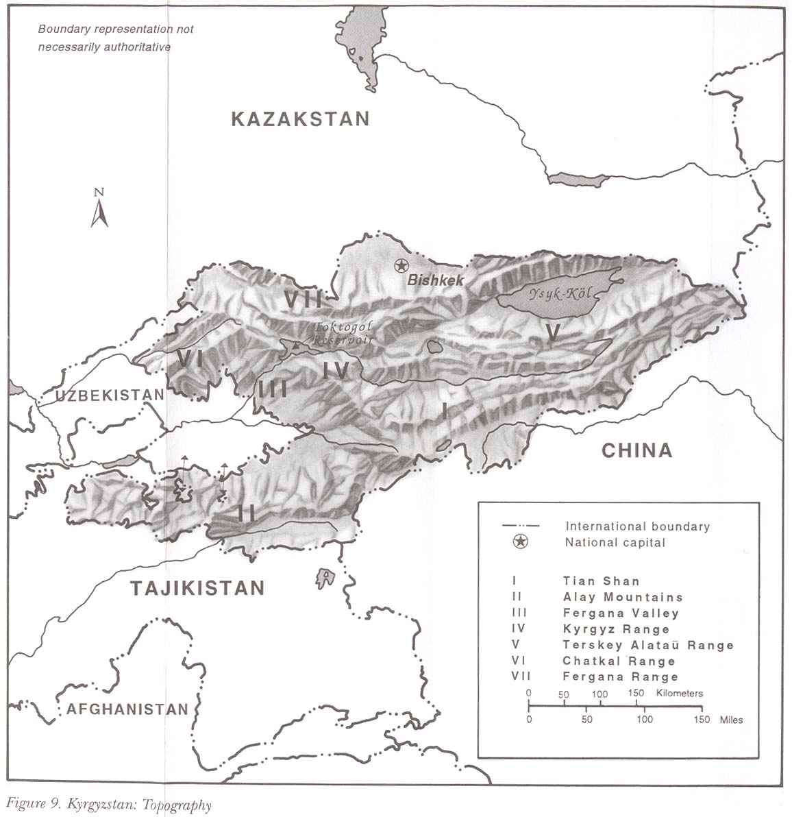 Mapa Topográfico de Kirguistán