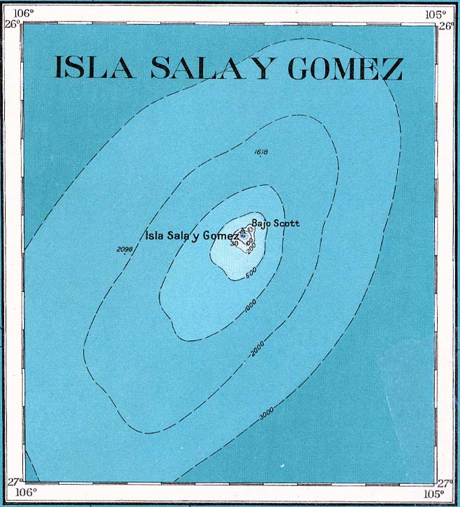 Mapa Topográfico de las Islas Sala y Gomez 1927