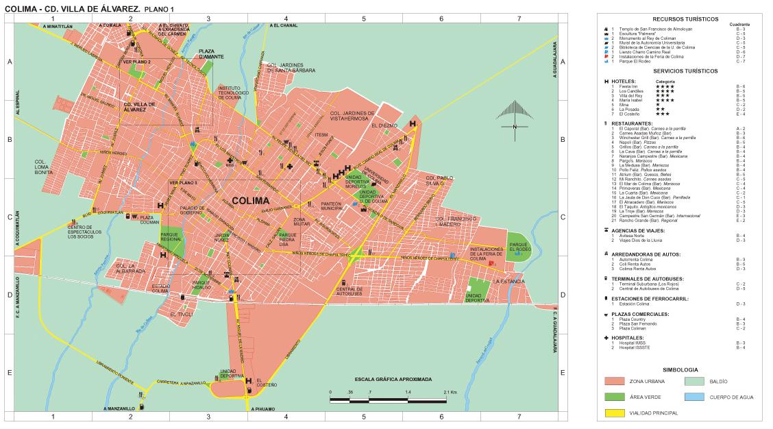 Mapa Villa de Alvarez (Ciudad), Colima, Mexico