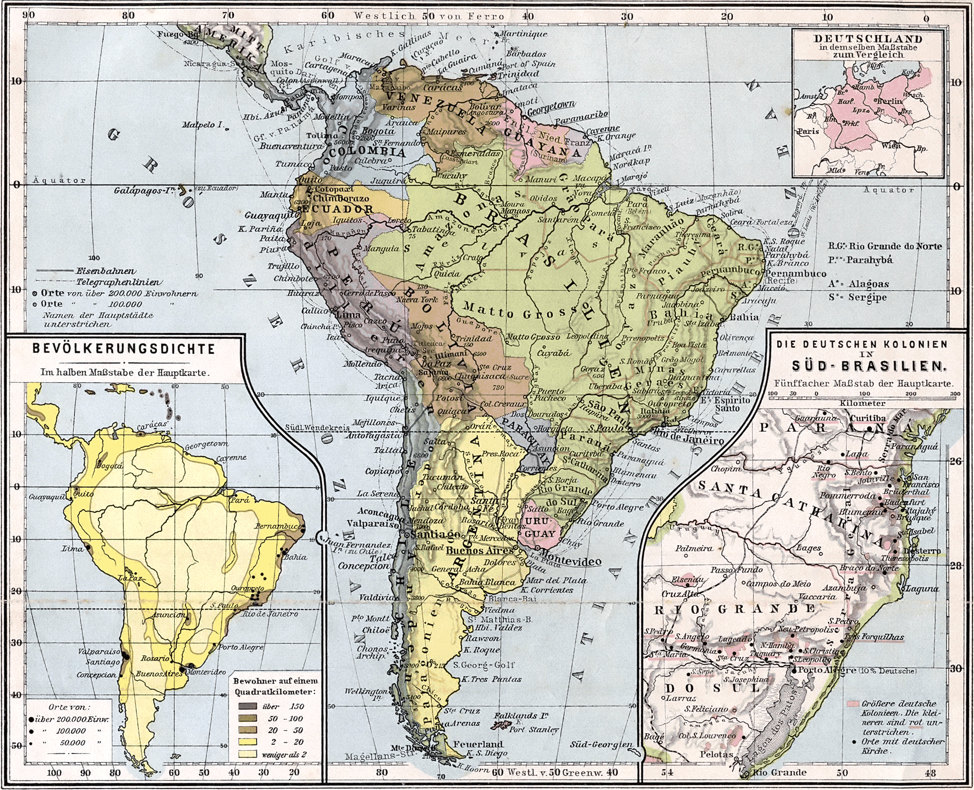 Mapa de América del Sur 1905