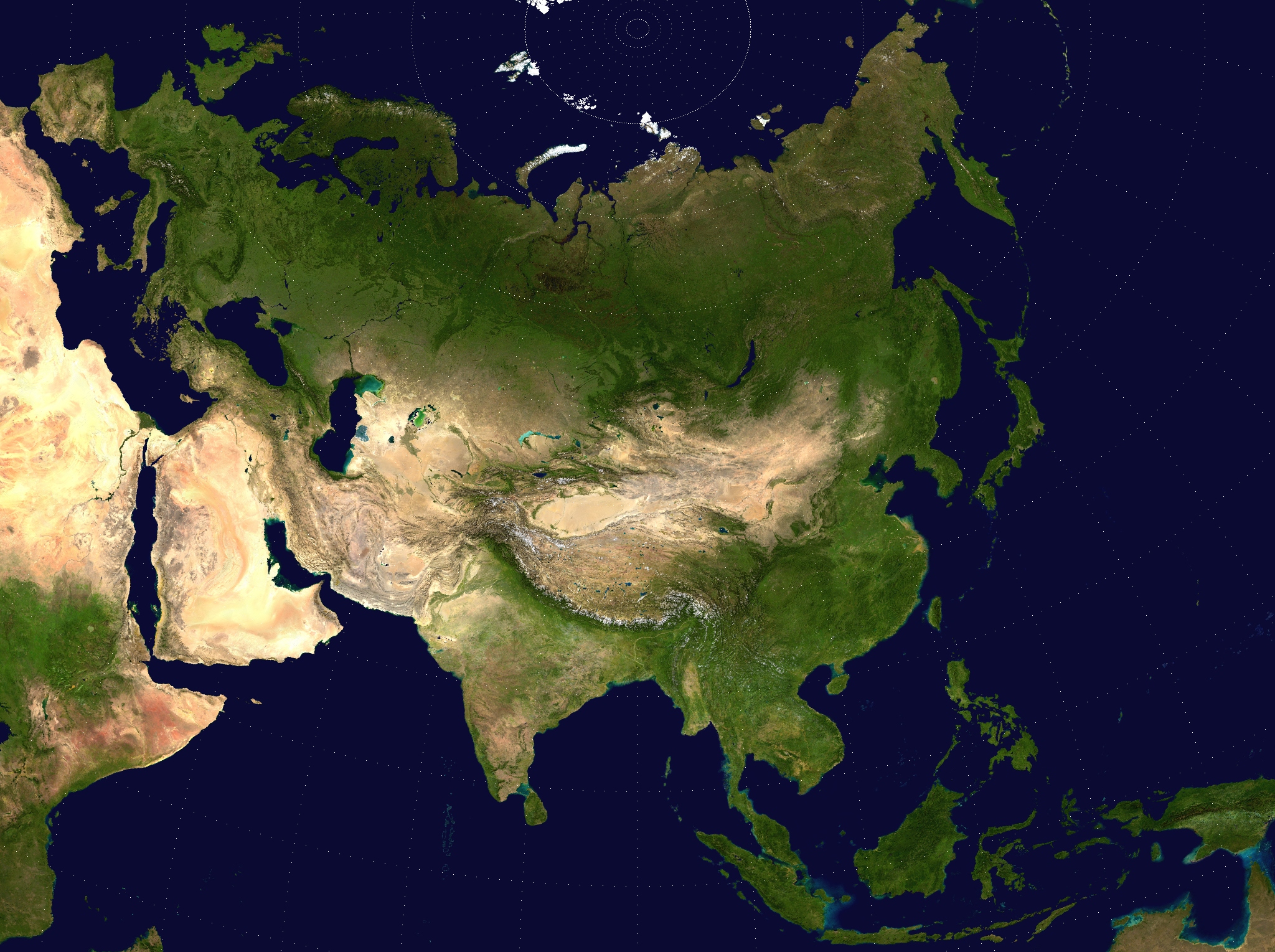 Mapa de Asia (satelital)