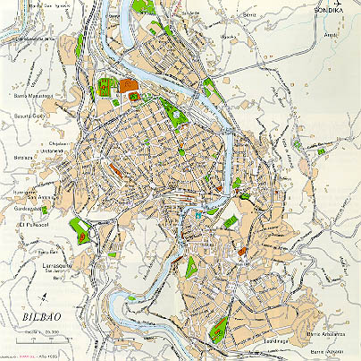 Mapa de Bilbao, España