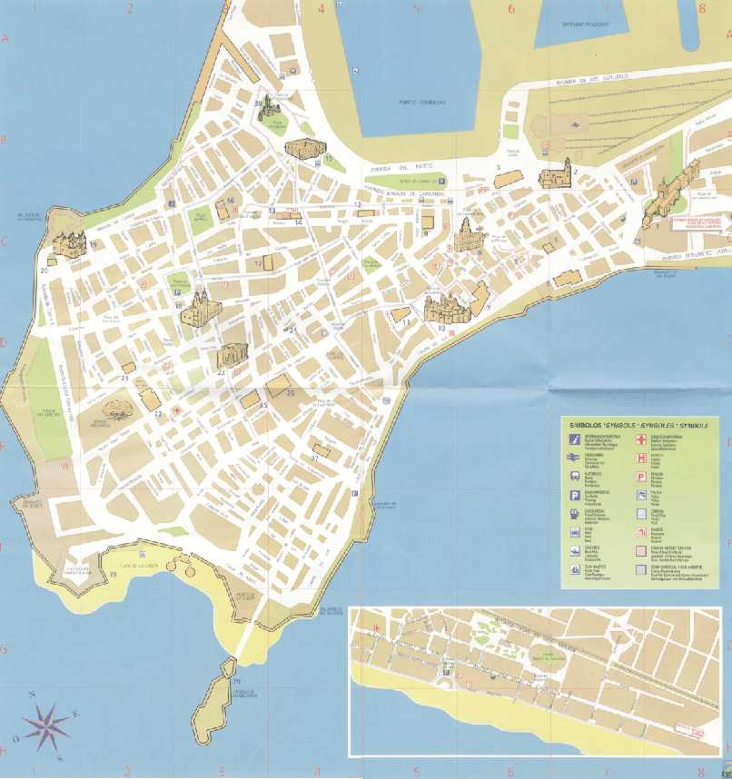 Mapa de Cadiz, España