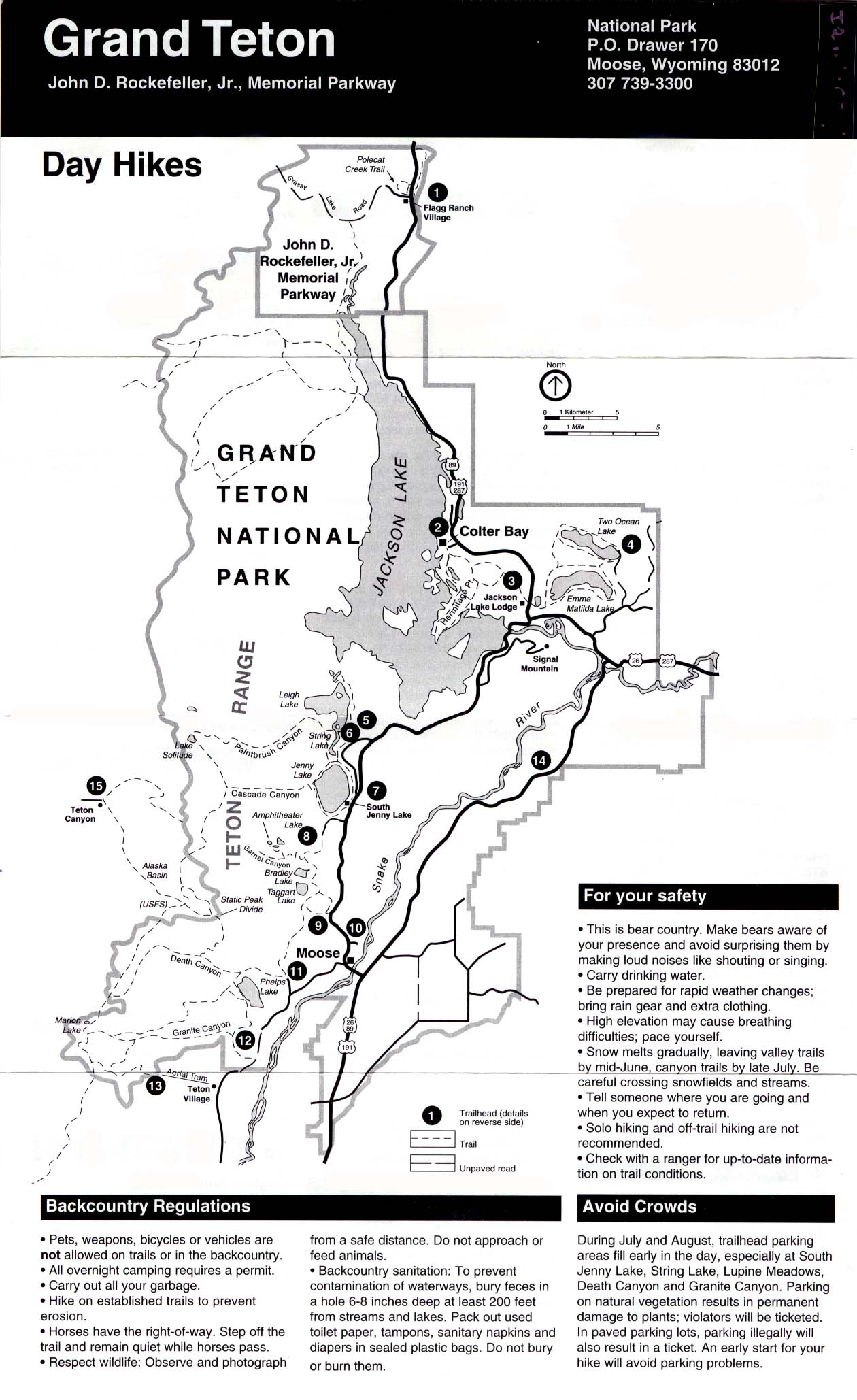 Mapa de Caminatas, Parque Nacional Grand Teton, Wisconsin, Estados Unidos