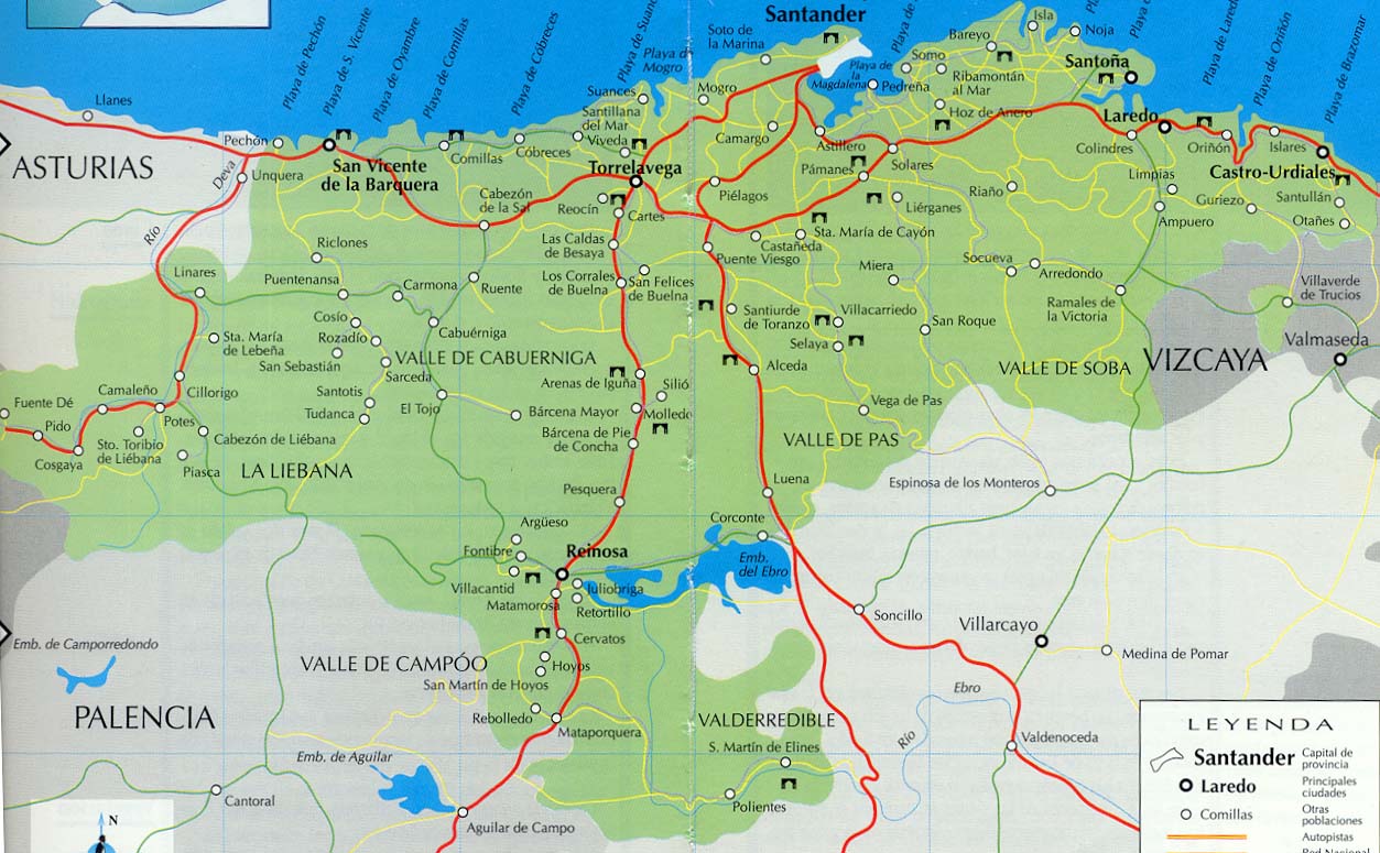 Mapa de Carreteras de Cantabria