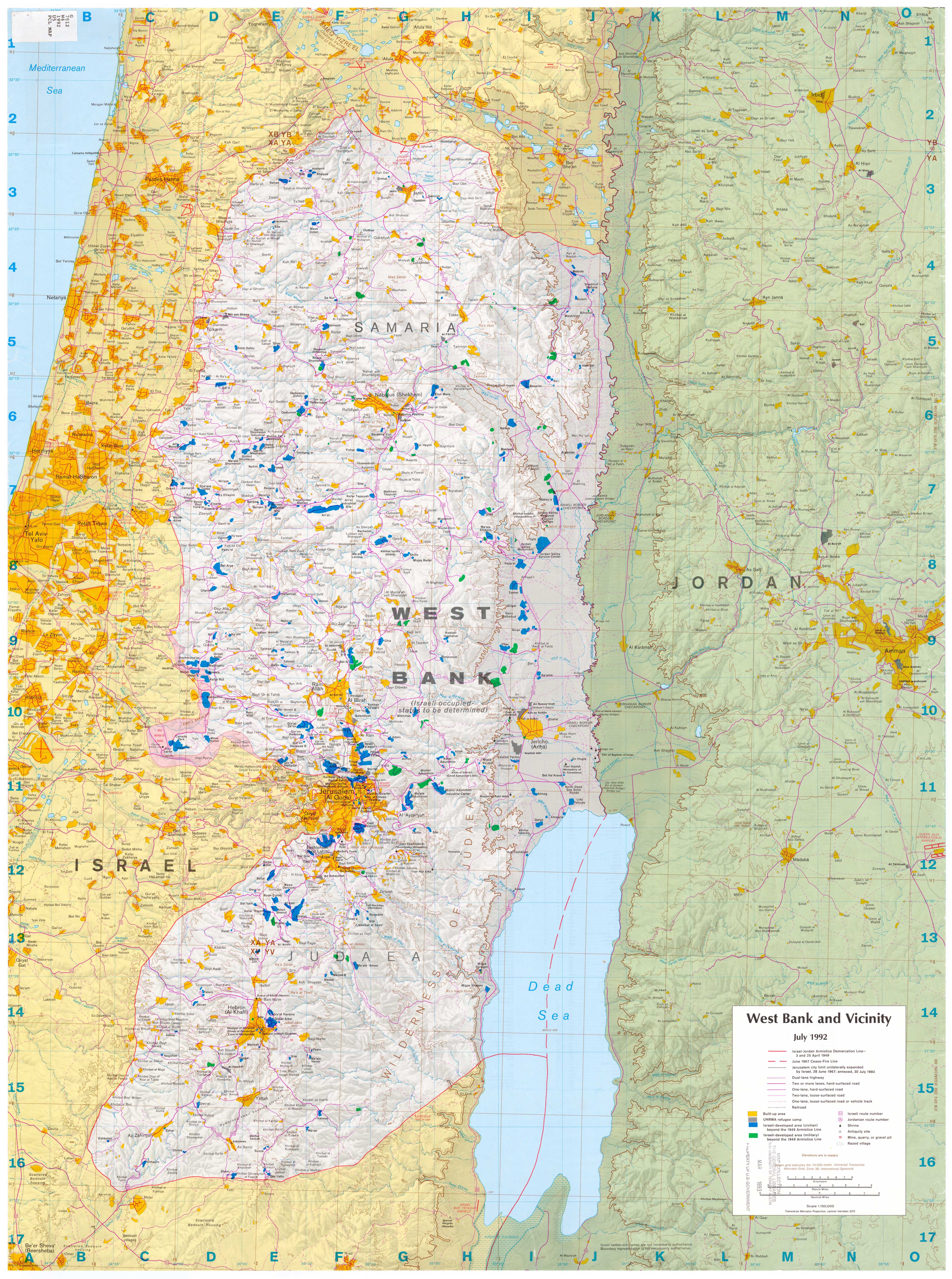 Mapa de Cisjordania (Mapa Completo)